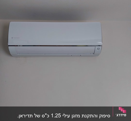 מזגן מותקן על קיר לבן בחדר